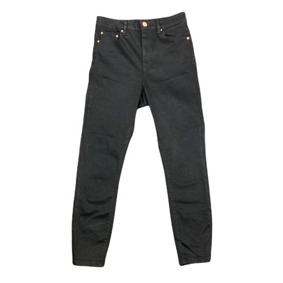 ASOS Design Ridley High Rise Skinny Jeans In Clean Black - Women Size 28 - Picture 3 of 6
